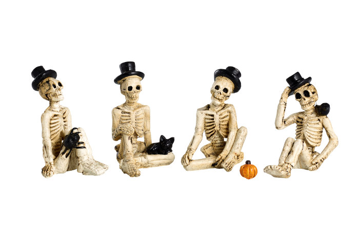 Skeletfigurer halloween 4 stk. 